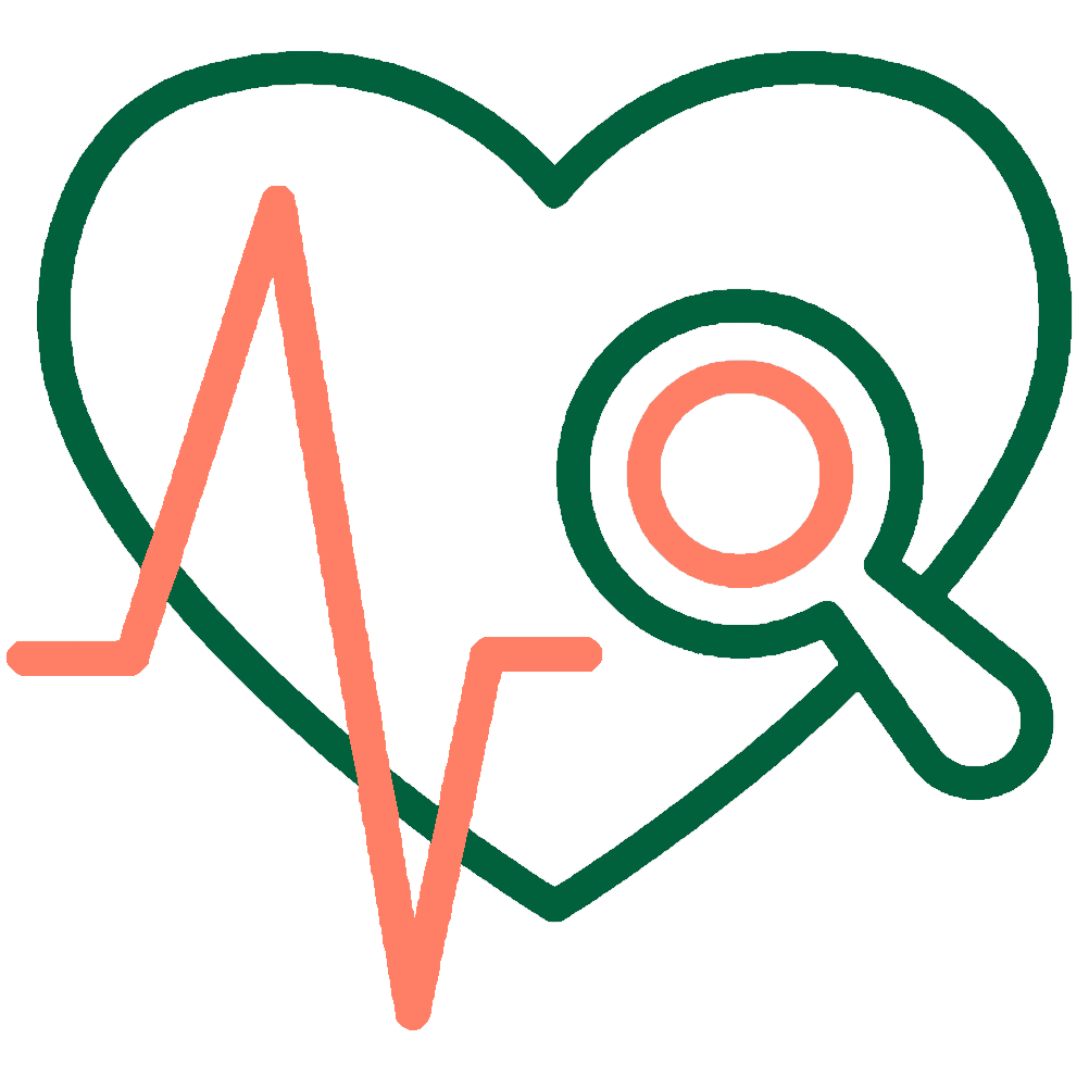 Heart icon green and orange