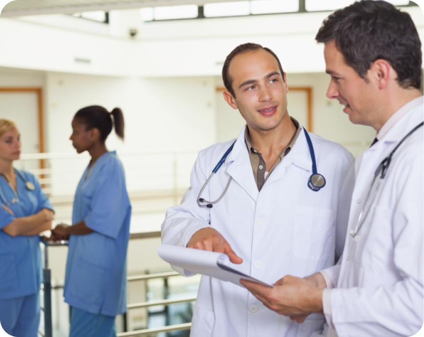 Doctors and Nurses discussing.